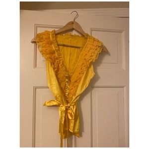 Custom Made Satin Ruffled Evening Wear Summer Sleeveless Top✨